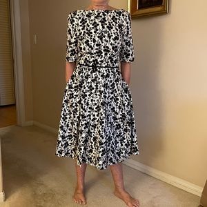 Black and white floral dress